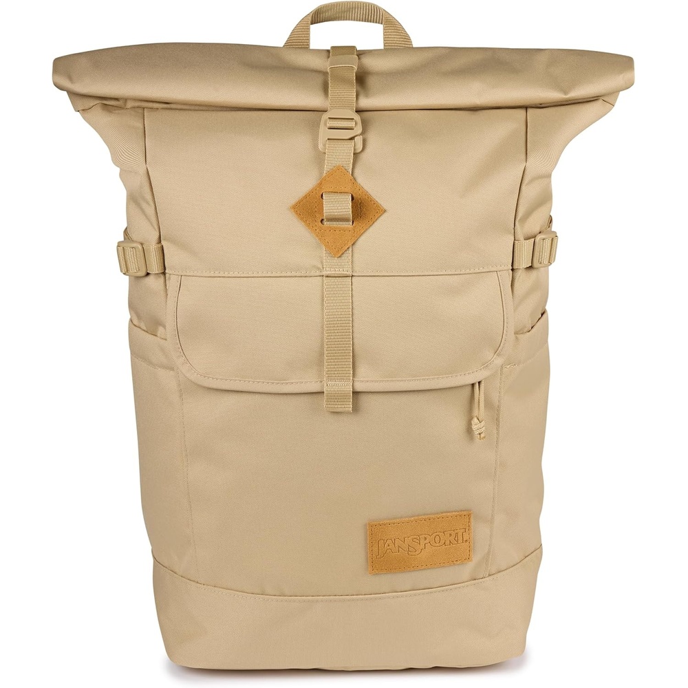 image:imageJanSport Hatchet Rolltop Backpack 17inch Padded Laptop Sleeve Spacious Main Compartment Dual Water Bottle Pockets BlackTravertine