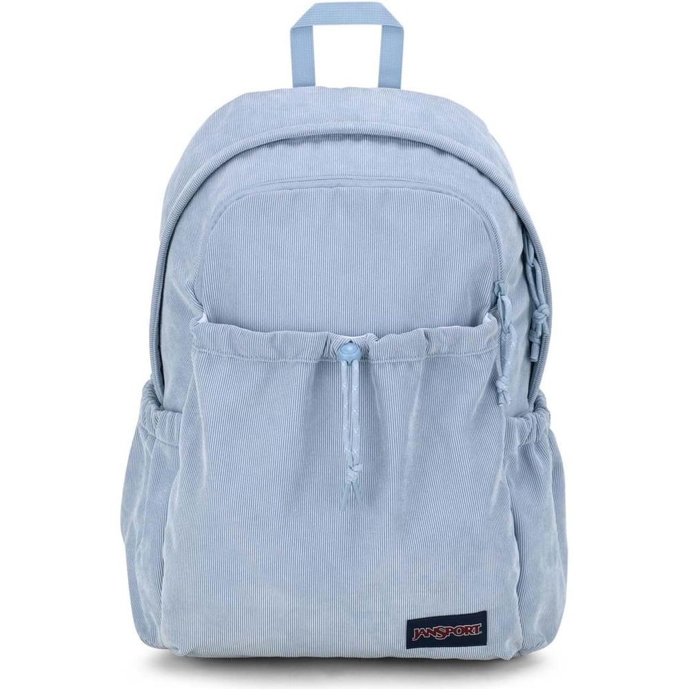 image:imageJanSport Lounge Pack FX Large Main Compartment Dual Water Bottle Pockets Front Drawcord Pocket Padded Laptop Sleeve Black DenimBlue Dusk