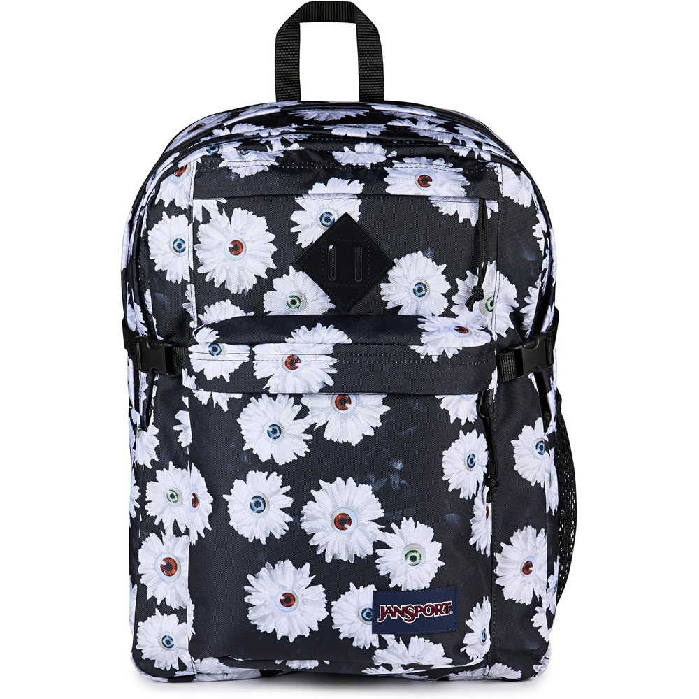 image:imageJanSport Main Campus Backpack Travel or Work Backpack with 15Inch Laptop Sleeve and Dual Water Bottle Pockets Surreal SwirliesEyeball Blossom