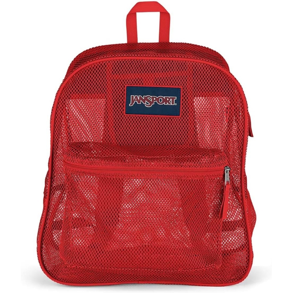 image:imageJanSport Mesh Pack See Through Backpack Ideal for Class Work Travel or Beach Outings NavyRed Tape