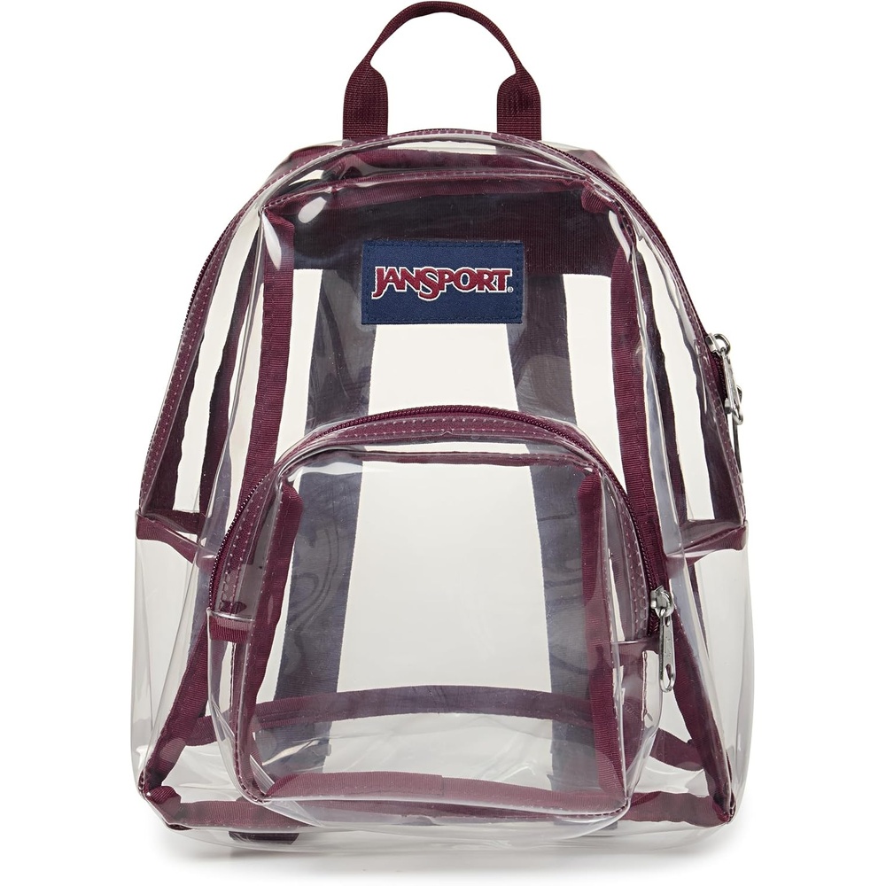 image:imageJanSport Mini Pack Lightweight 10L Backpack with Adjustable Straps and Front Zipper Pocket Perfect for Travel Concerts amp Everyday Use ClearCherry Lacquer
