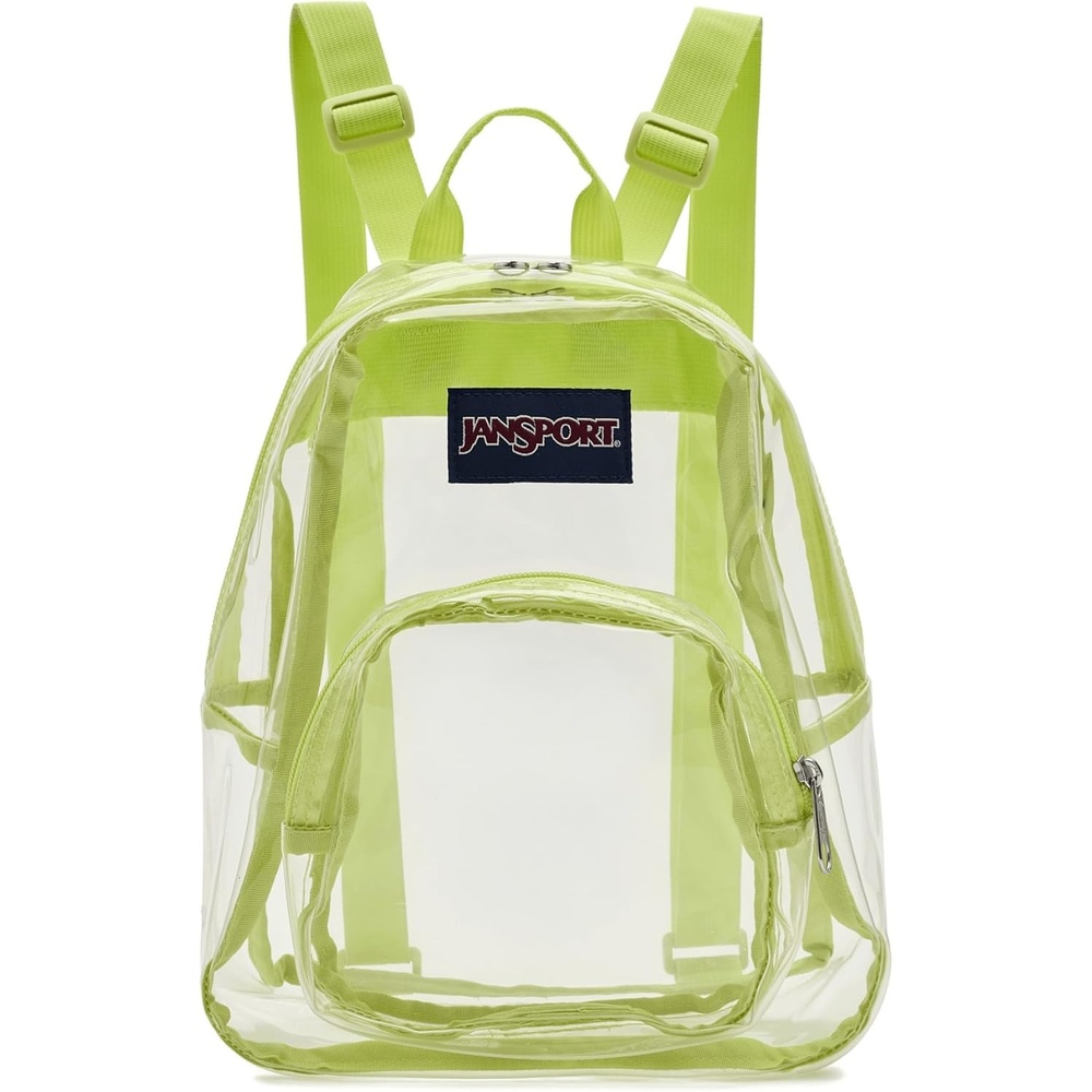 image:imageJanSport Mini Pack Lightweight 10L Backpack with Adjustable Straps and Front Zipper Pocket Perfect for Travel Concerts amp Everyday Use ClearCitron Lime