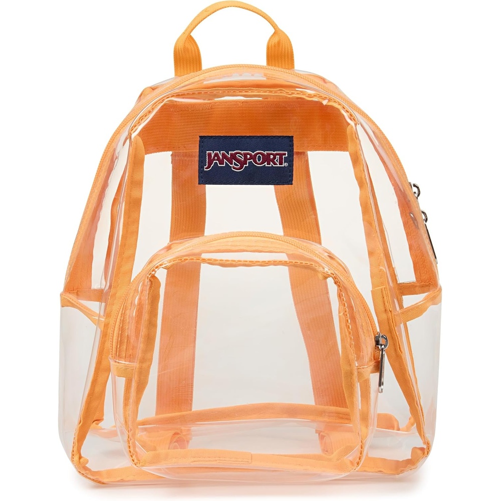 image:imageJanSport Mini Pack Lightweight 10L Backpack with Adjustable Straps and Front Zipper Pocket Perfect for Travel Concerts amp Everyday Use ClearOrange Soda