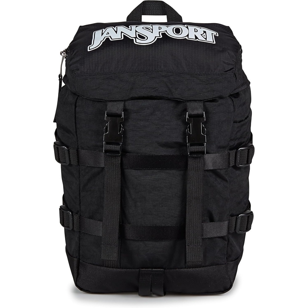 image:imageJanSport Mini Skip Pack Compact Backpack with Main Compartment Side Water Bottle Pocket and Zippered Accessory Pocket TravertineBlack