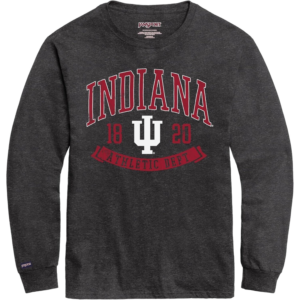 image:imageJanSport NCAA Officially Licensed Campus Long Sleeve T Shirt for Men Soft amp Breathable PreShrunk Cotton Crewneck T ShirtIndiana Hoosiers