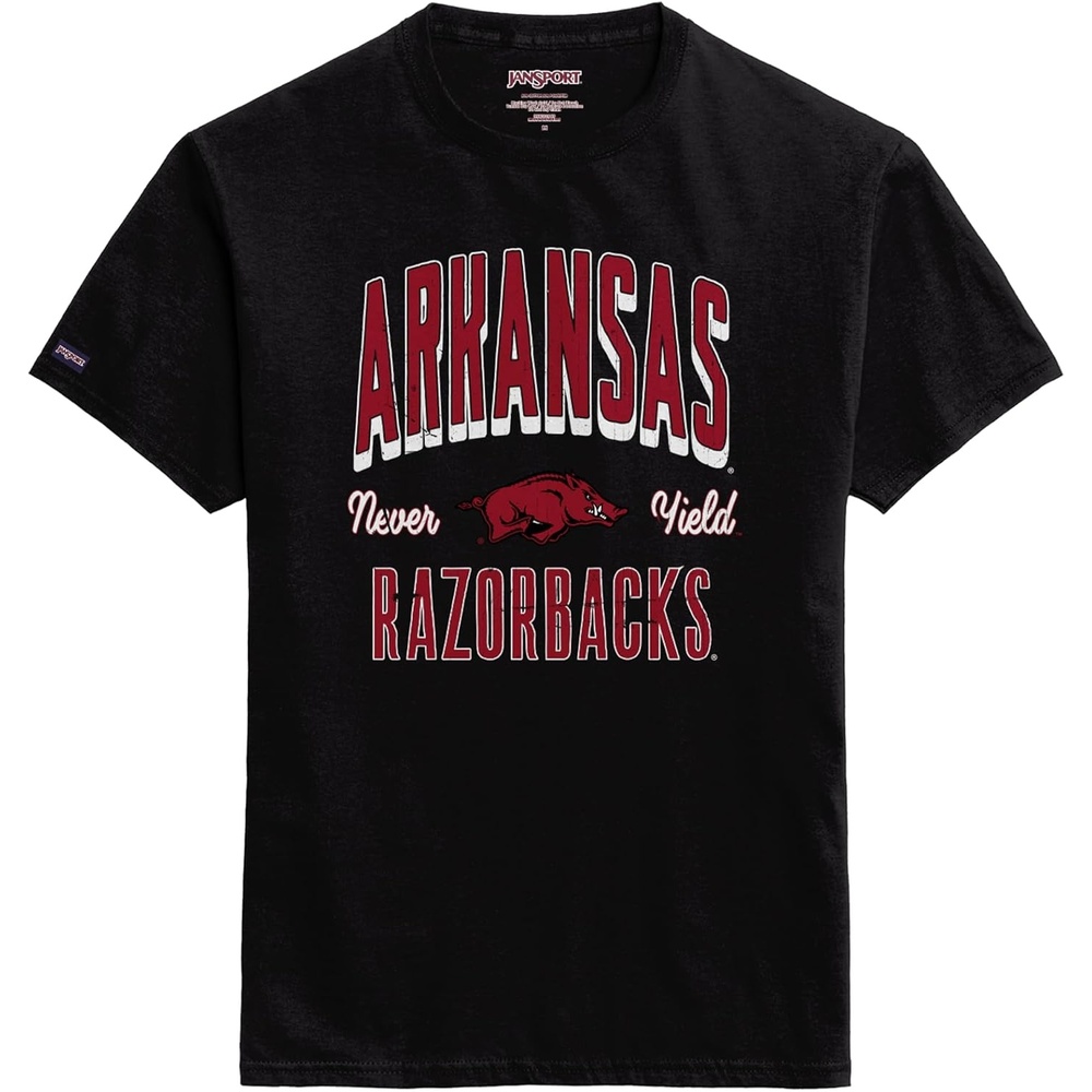 image:imageJanSport NCAA Officially Licensed Campus Short Sleeve T Shirt for Men Soft amp Breathable PreShrunk Cotton Crewneck T ShirtArkansas Razorbacks