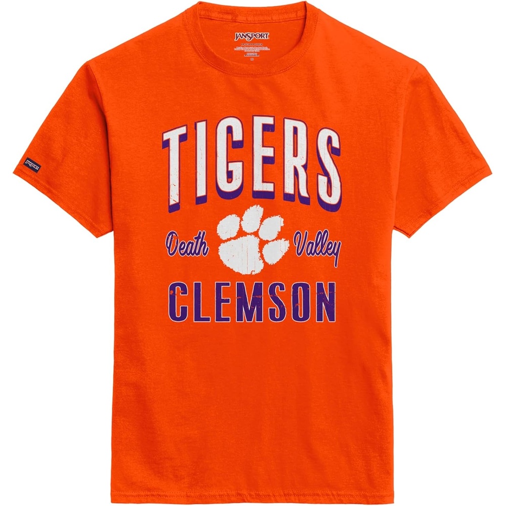 image:imageJanSport NCAA Officially Licensed Campus Short Sleeve T Shirt for Men Soft amp Breathable PreShrunk Cotton Crewneck T ShirtClemson Tigers