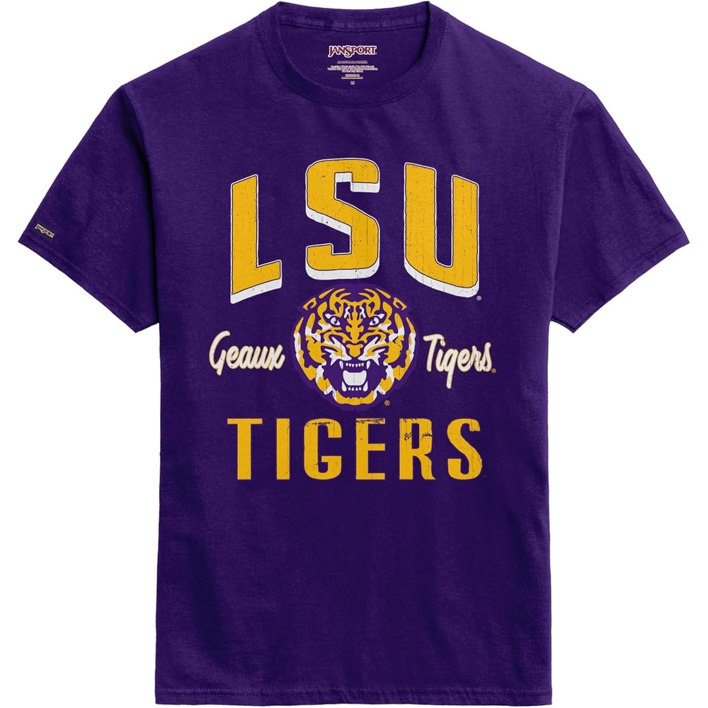 image:imageJanSport NCAA Officially Licensed Campus Short Sleeve T Shirt for Men Soft amp Breathable PreShrunk Cotton Crewneck T ShirtLSU Tigers