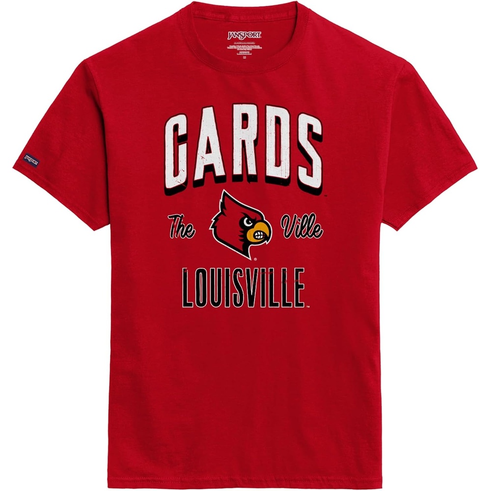 image:imageJanSport NCAA Officially Licensed Campus Short Sleeve T Shirt for Men Soft amp Breathable PreShrunk Cotton Crewneck T ShirtLouisville Cardinals