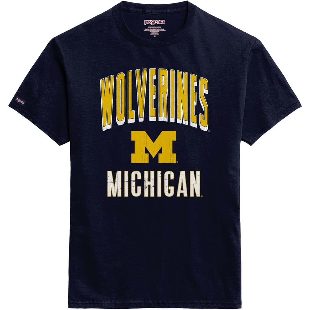 image:imageJanSport NCAA Officially Licensed Campus Short Sleeve T Shirt for Men Soft amp Breathable PreShrunk Cotton Crewneck T ShirtMichigan Wolverines
