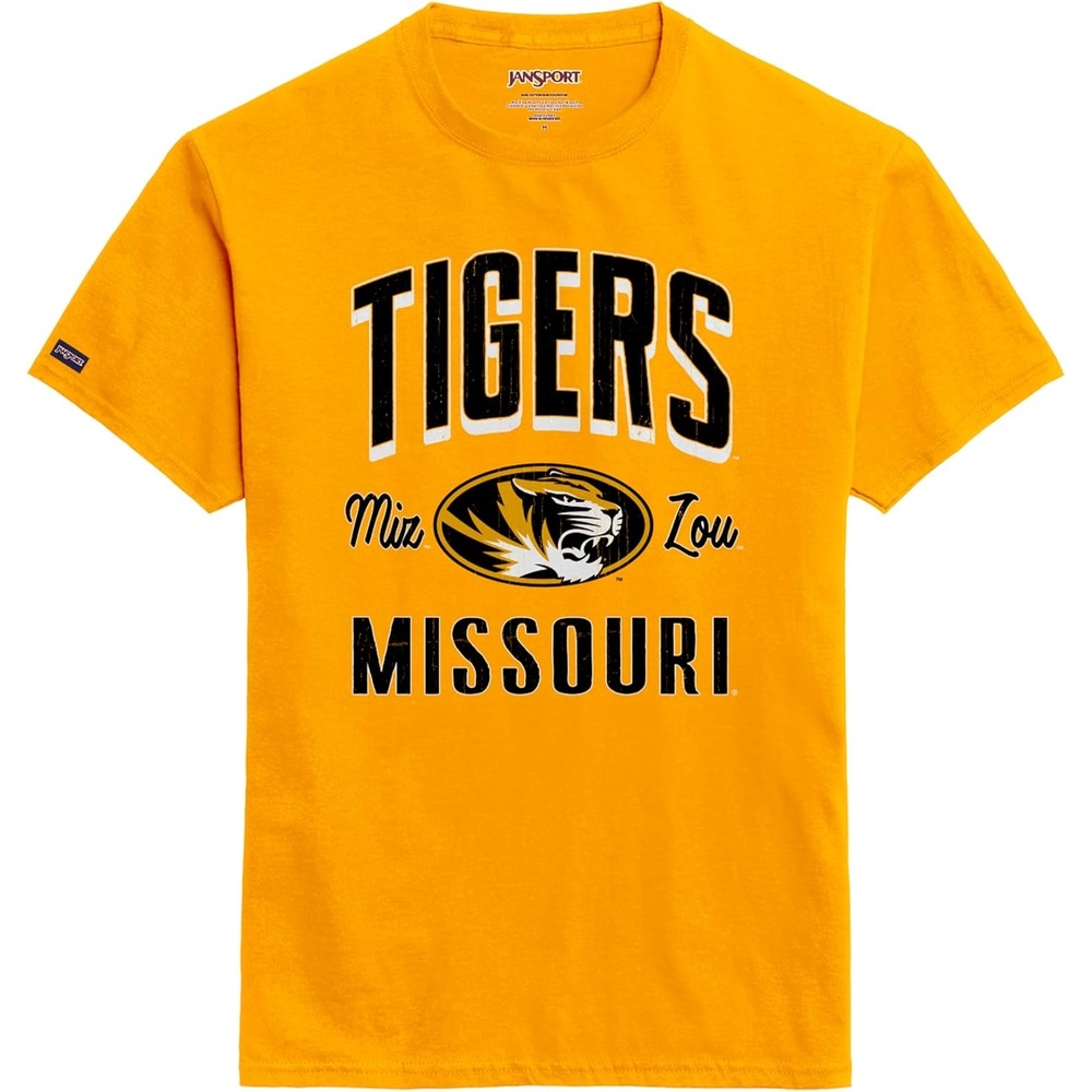 image:imageJanSport NCAA Officially Licensed Campus Short Sleeve T Shirt for Men Soft amp Breathable PreShrunk Cotton Crewneck T ShirtMissouri Tigers