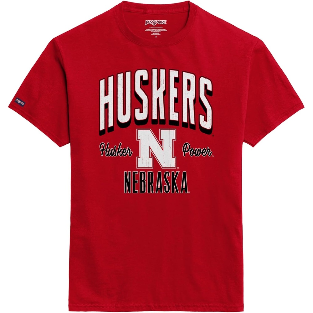 image:imageJanSport NCAA Officially Licensed Campus Short Sleeve T Shirt for Men Soft amp Breathable PreShrunk Cotton Crewneck T ShirtNebraska Cornhuskers