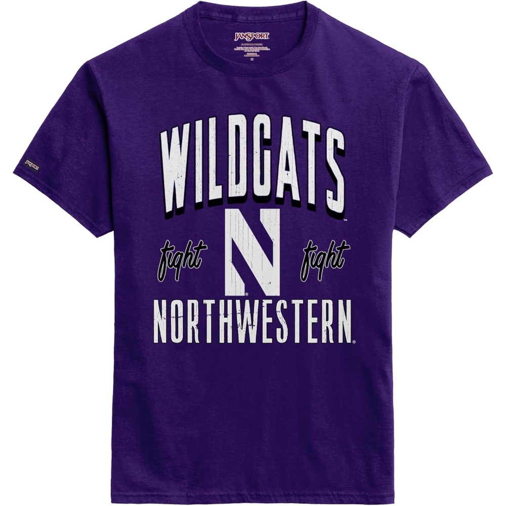 image:imageJanSport NCAA Officially Licensed Campus Short Sleeve T Shirt for Men Soft amp Breathable PreShrunk Cotton Crewneck T ShirtNorthwestern Wildcats