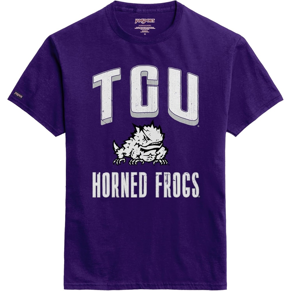 image:imageJanSport NCAA Officially Licensed Campus Short Sleeve T Shirt for Men Soft amp Breathable PreShrunk Cotton Crewneck T ShirtTCU Horned Frogs