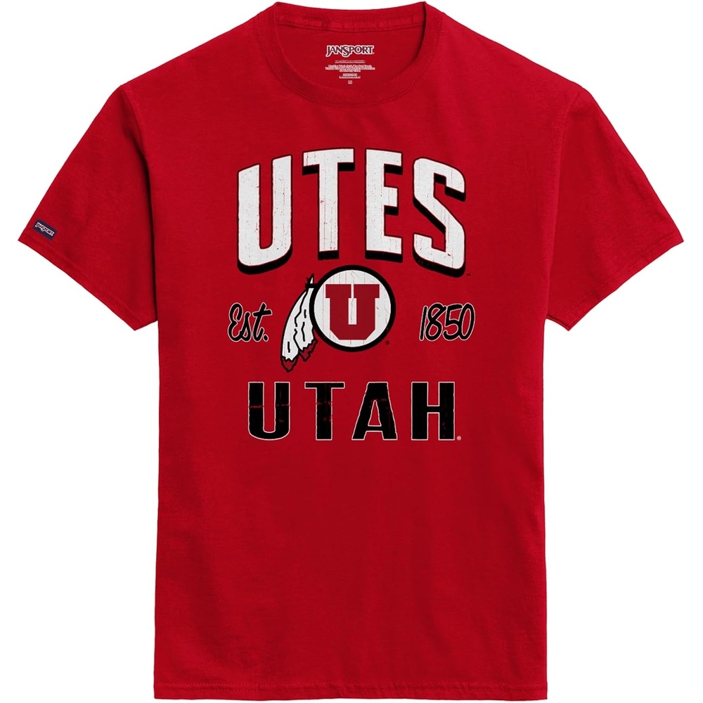 image:imageJanSport NCAA Officially Licensed Campus Short Sleeve T Shirt for Men Soft amp Breathable PreShrunk Cotton Crewneck T ShirtUtah Utes