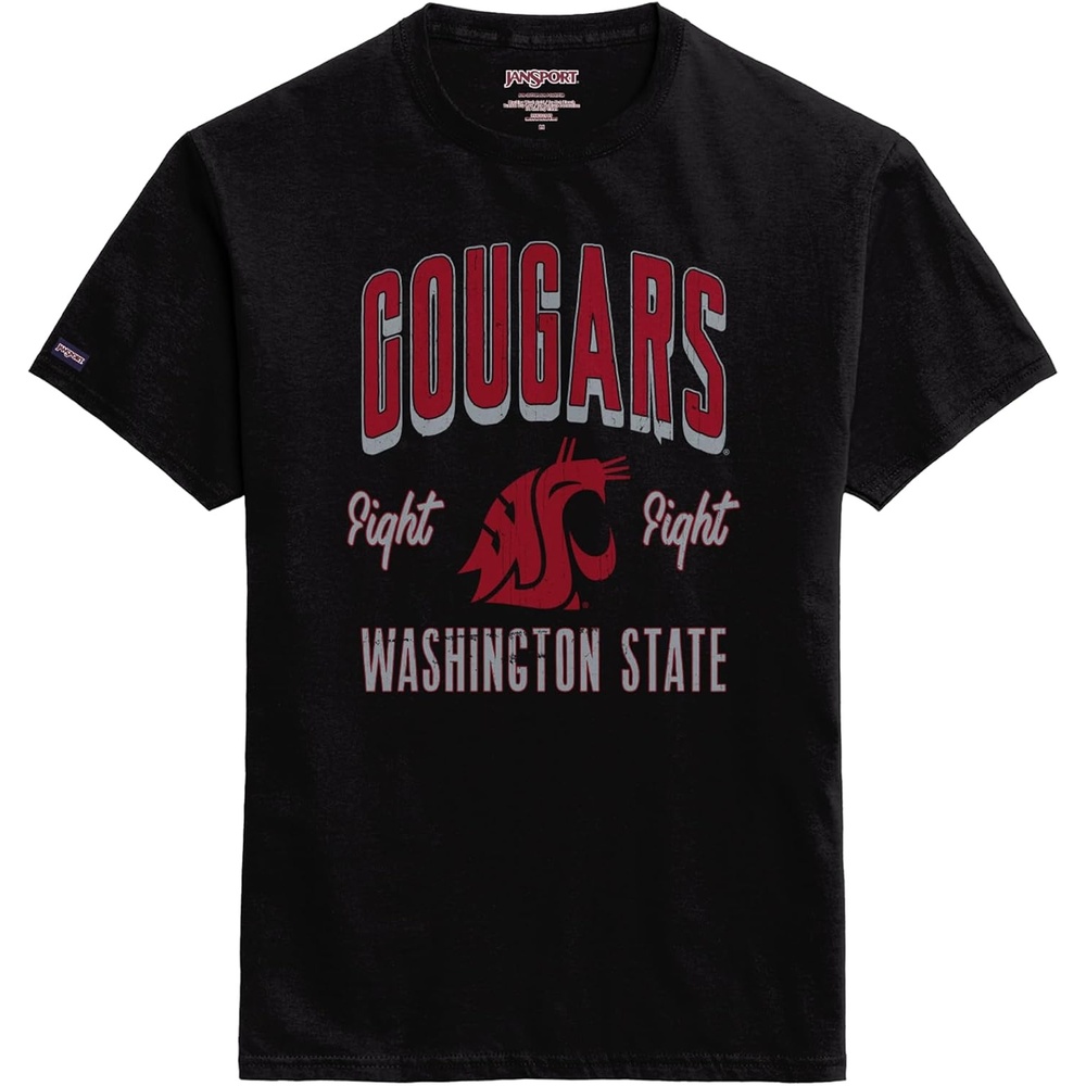 image:imageJanSport NCAA Officially Licensed Campus Short Sleeve T Shirt for Men Soft amp Breathable PreShrunk Cotton Crewneck T ShirtWashington State Cougars