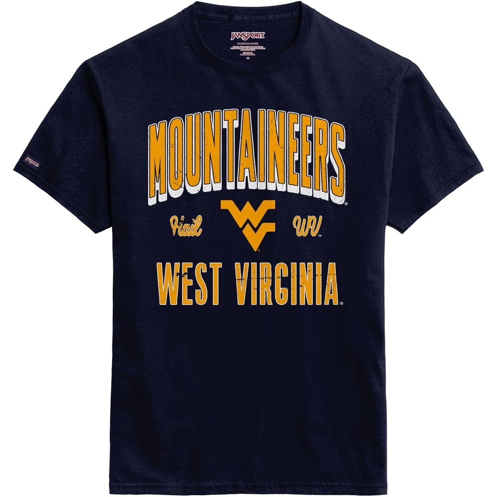 image:imageJanSport NCAA Officially Licensed Campus Short Sleeve T Shirt for Men Soft amp Breathable PreShrunk Cotton Crewneck T ShirtWest Virginia Mountaineers