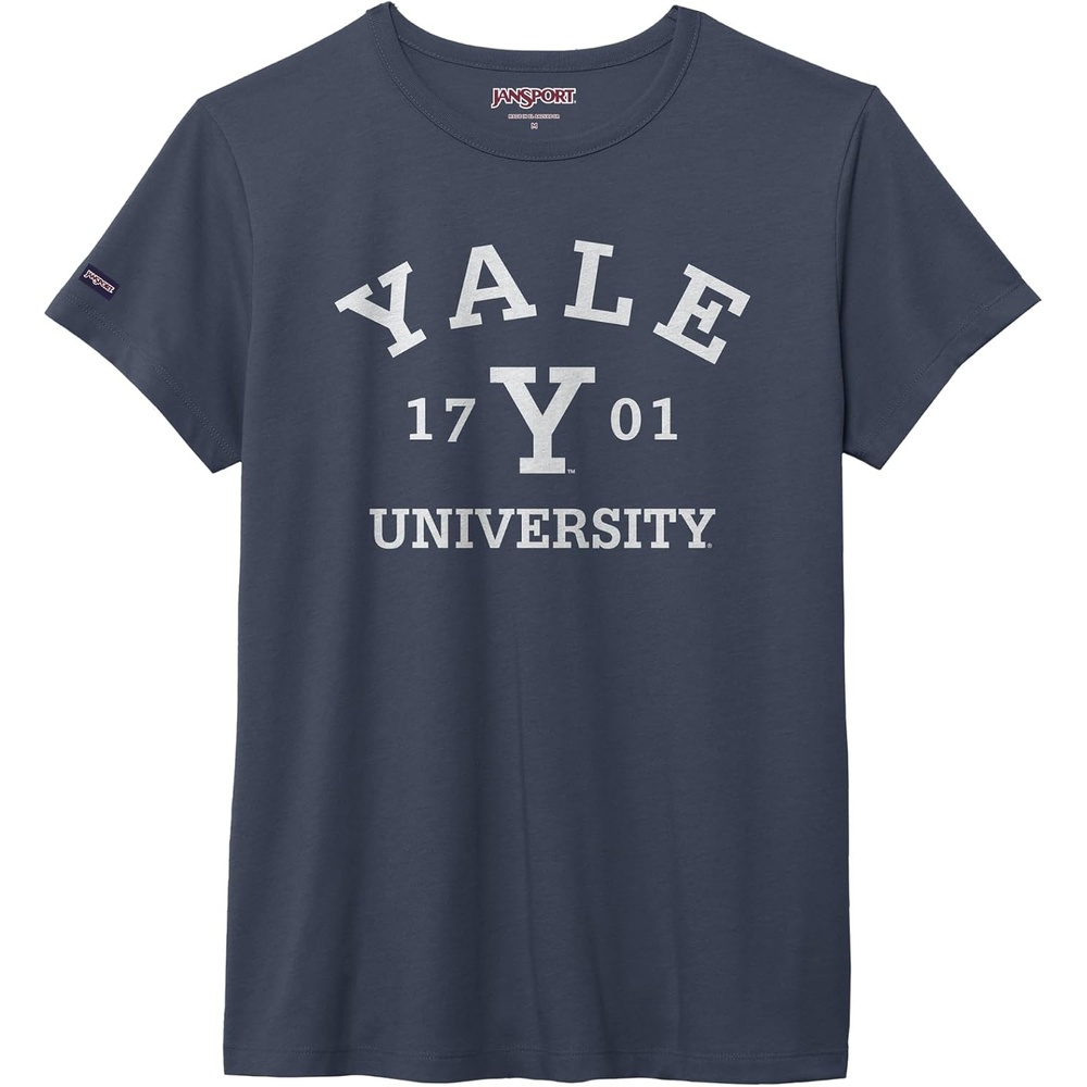 image:imageJanSport NCAA Officially Licensed Graduate Short Sleeve T Shirt for Women Soft amp Breathable CottonPolyester Blend Crewneck T Shirt with Graphic Detailing Everyday University Fan ApparelYale Bulldogs