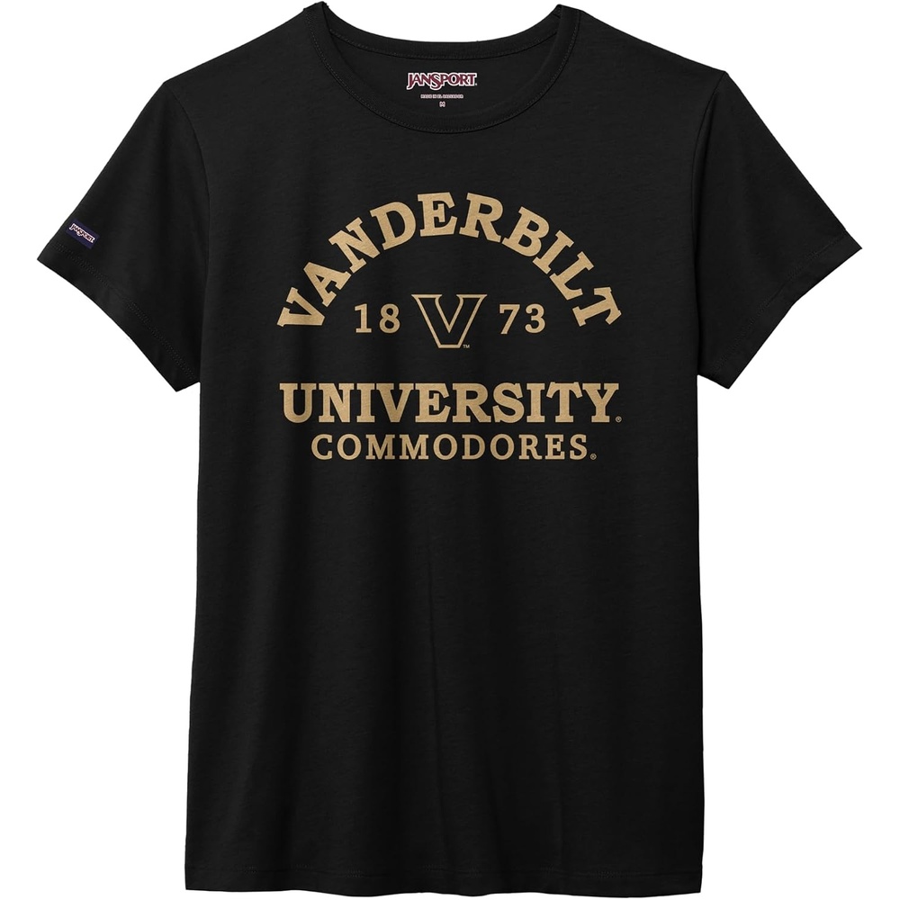 image:imageJanSport NCAA Officially Licensed Graduate Short Sleeve T Shirt for Women Soft amp Breathable CottonPolyester Blend Crewneck T Shirt with Graphic Detailing Everyday University Fan ApparelVanderbilt Commodores