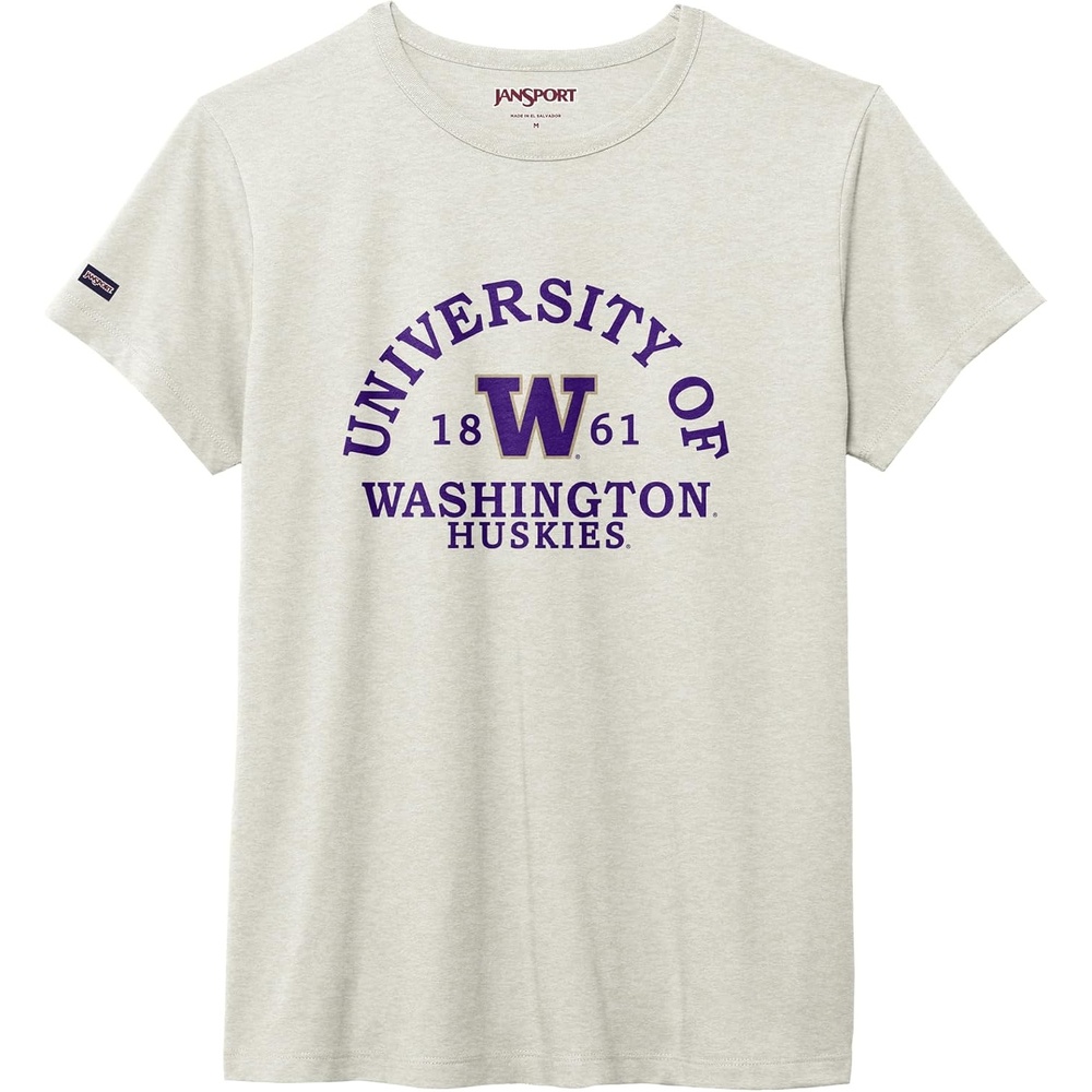 image:imageJanSport NCAA Officially Licensed Graduate Short Sleeve T Shirt for Women Soft amp Breathable CottonPolyester Blend Crewneck T Shirt with Graphic Detailing Everyday University Fan ApparelWashington Huskies