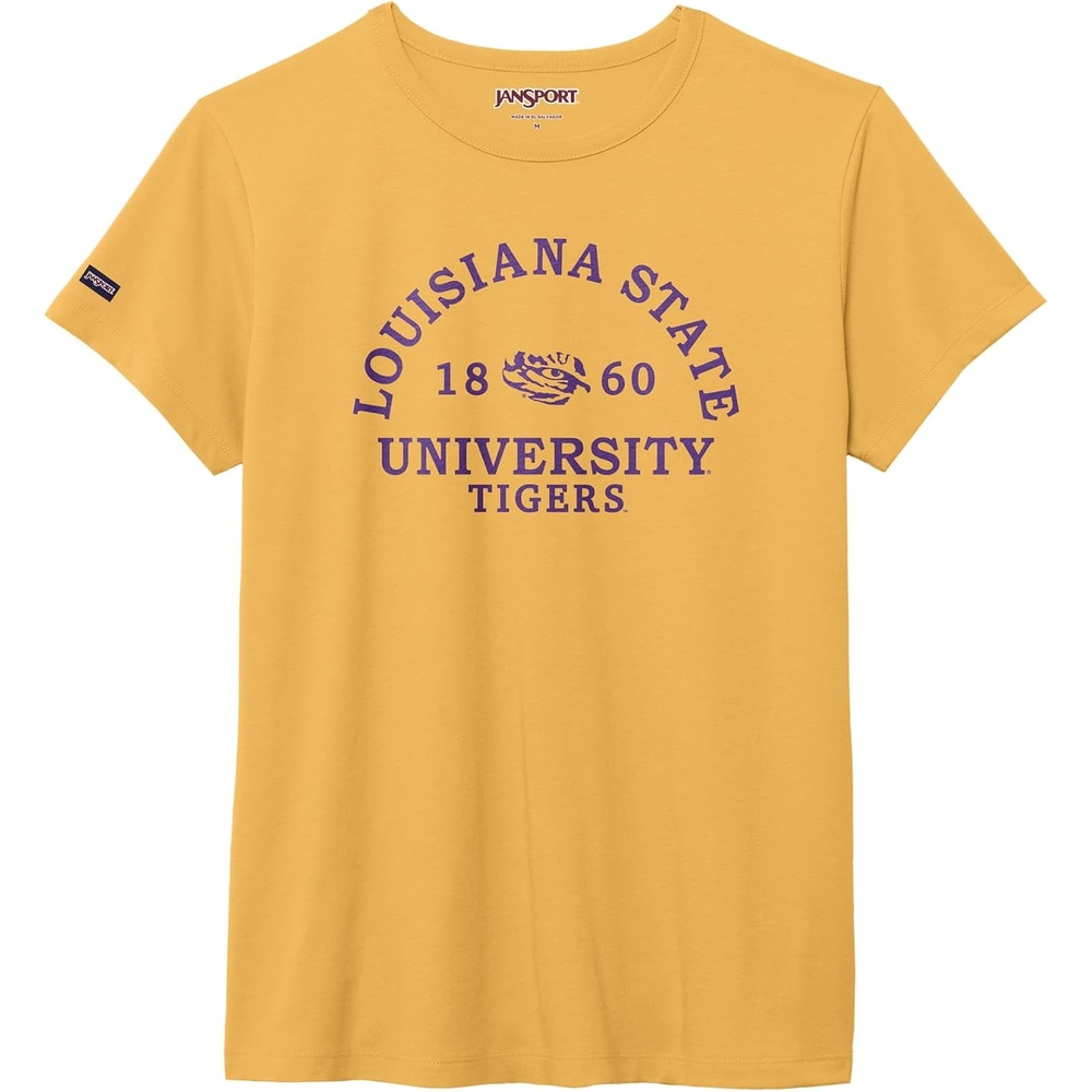 image:imageJanSport NCAA Officially Licensed Graduate Short Sleeve T Shirt for Women Soft amp Breathable CottonPolyester Blend Crewneck T Shirt with Graphic Detailing Everyday University Fan ApparelLSU Tigers