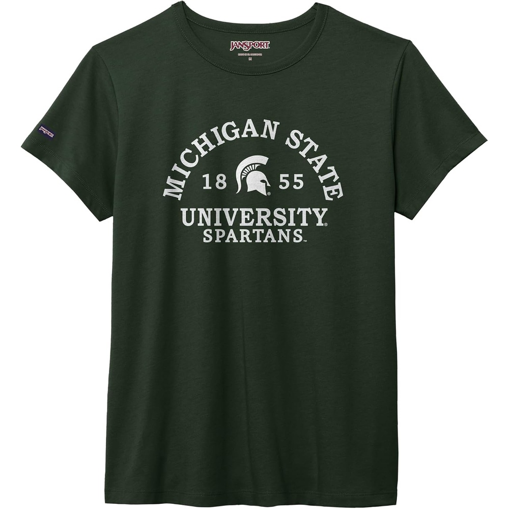 image:imageJanSport NCAA Officially Licensed Graduate Short Sleeve T Shirt for Women Soft amp Breathable CottonPolyester Blend Crewneck T Shirt with Graphic Detailing Everyday University Fan ApparelMichigan State Spartans