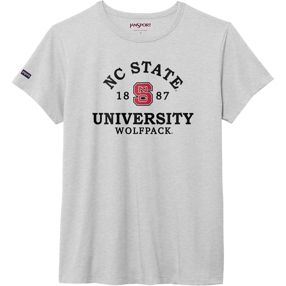 image:imageJanSport NCAA Officially Licensed Graduate Short Sleeve T Shirt for Women Soft amp Breathable CottonPolyester Blend Crewneck T Shirt with Graphic Detailing Everyday University Fan ApparelNorth Carolina State Wolfpack