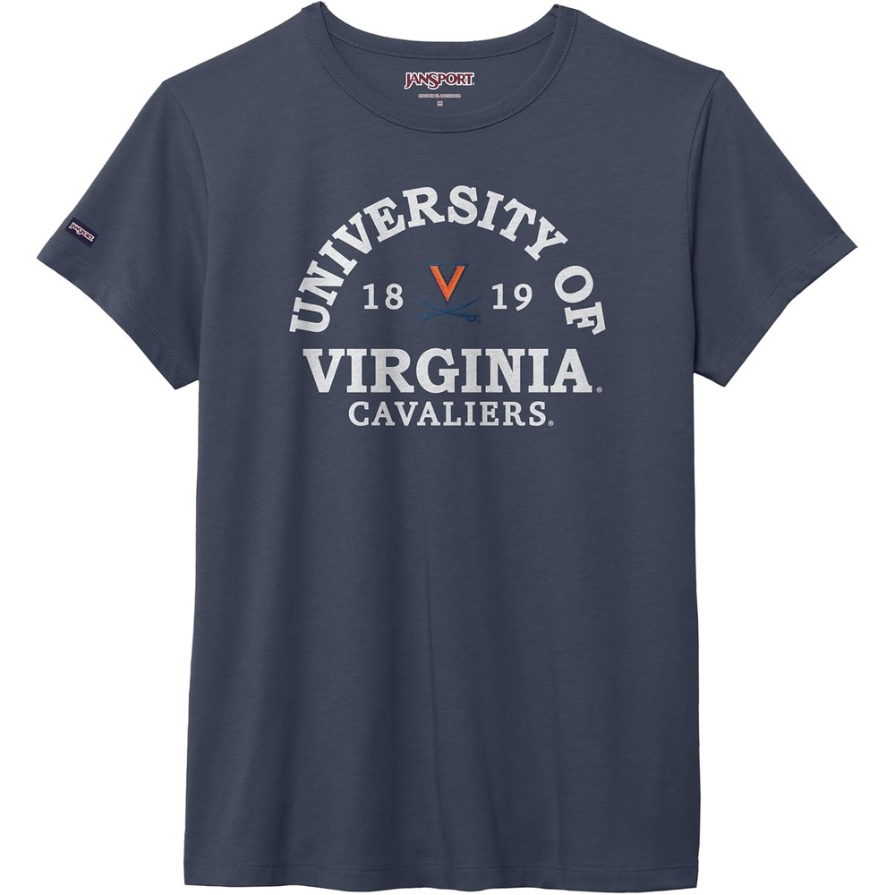 image:imageJanSport NCAA Officially Licensed Graduate Short Sleeve T Shirt for Women Soft amp Breathable CottonPolyester Blend Crewneck T Shirt with Graphic Detailing Everyday University Fan ApparelVirginia Cavaliers
