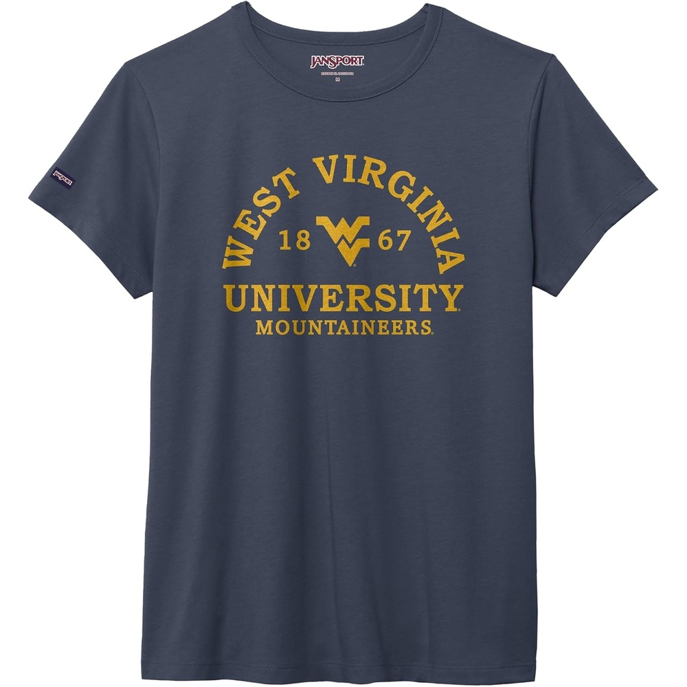 image:imageJanSport NCAA Officially Licensed Graduate Short Sleeve T Shirt for Women Soft amp Breathable CottonPolyester Blend Crewneck T Shirt with Graphic Detailing Everyday University Fan ApparelWest Virginia Mountaineers