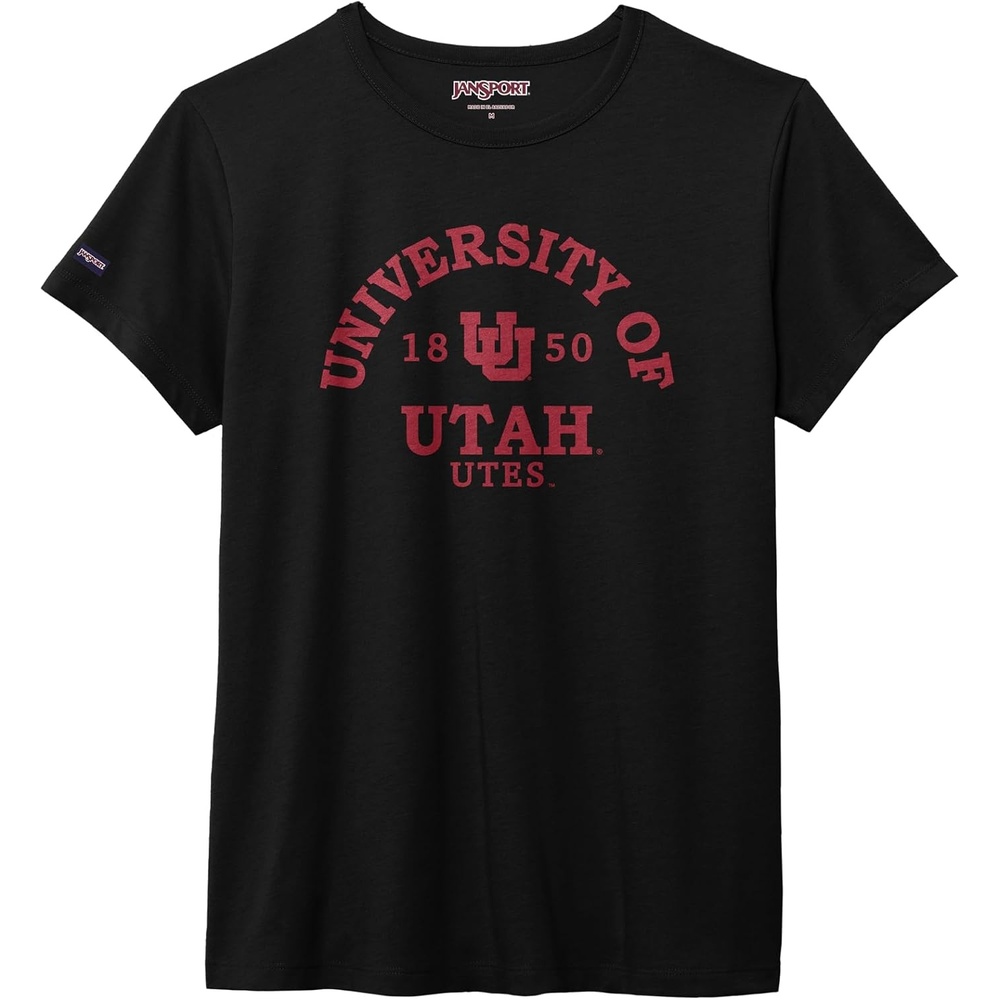 image:imageJanSport NCAA Officially Licensed Graduate Short Sleeve T Shirt for Women Soft amp Breathable CottonPolyester Blend Crewneck T Shirt with Graphic Detailing Everyday University Fan ApparelUtah Utes