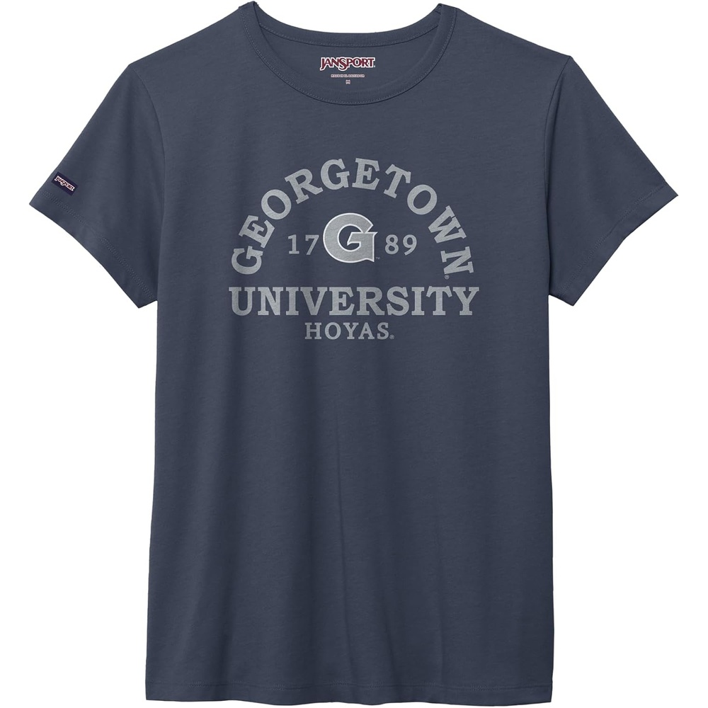 image:imageJanSport NCAA Officially Licensed Graduate Short Sleeve T Shirt for Women Soft amp Breathable CottonPolyester Blend Crewneck T Shirt with Graphic Detailing Everyday University Fan ApparelGeorgetown Hoyas
