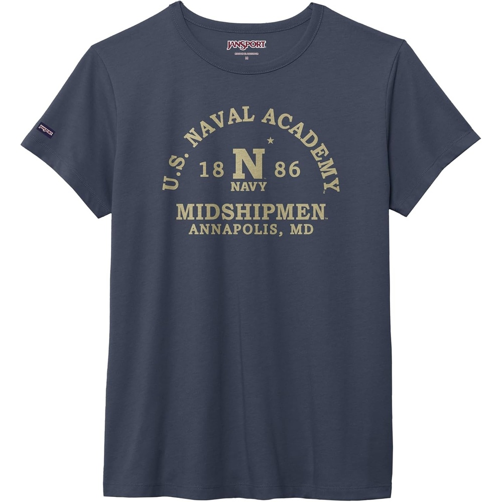 image:imageJanSport NCAA Officially Licensed Graduate Short Sleeve T Shirt for Women Soft amp Breathable CottonPolyester Blend Crewneck T Shirt with Graphic Detailing Everyday University Fan ApparelNavy Midshipmen