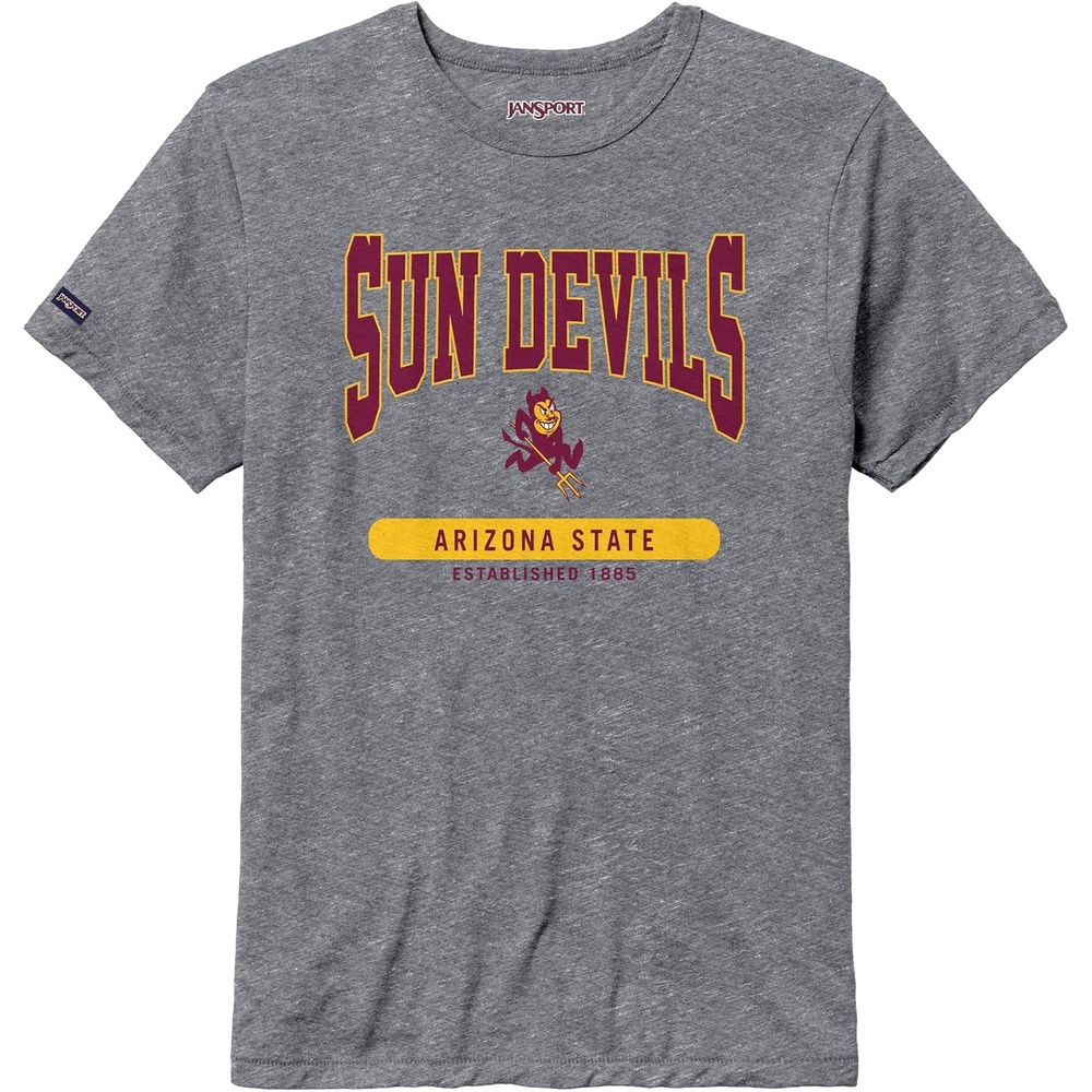 image:imageJanSport NCAA Officially Licensed Pregame Short Sleeve T Shirt for Men Soft amp Breathable Triblend Crewneck T ShirtArizona State Sun Devils