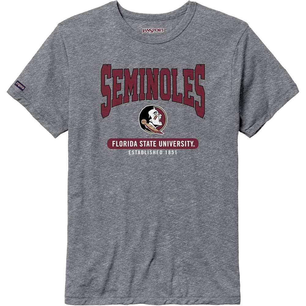 image:imageJanSport NCAA Officially Licensed Pregame Short Sleeve T Shirt for Men Soft amp Breathable Triblend Crewneck T ShirtFlorida State Seminoles