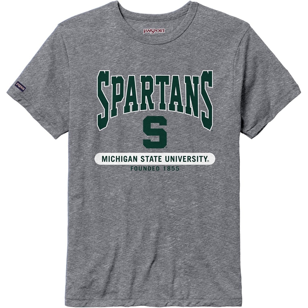 image:imageJanSport NCAA Officially Licensed Pregame Short Sleeve T Shirt for Men Soft amp Breathable Triblend Crewneck T ShirtMichigan State Spartans