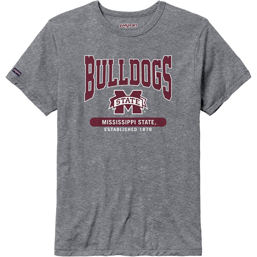 image:imageJanSport NCAA Officially Licensed Pregame Short Sleeve T Shirt for Men Soft amp Breathable Triblend Crewneck T ShirtMississippi State Bulldogs