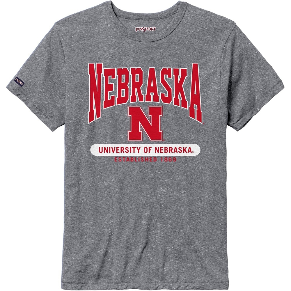 image:imageJanSport NCAA Officially Licensed Pregame Short Sleeve T Shirt for Men Soft amp Breathable Triblend Crewneck T ShirtNebraska Cornhuskers