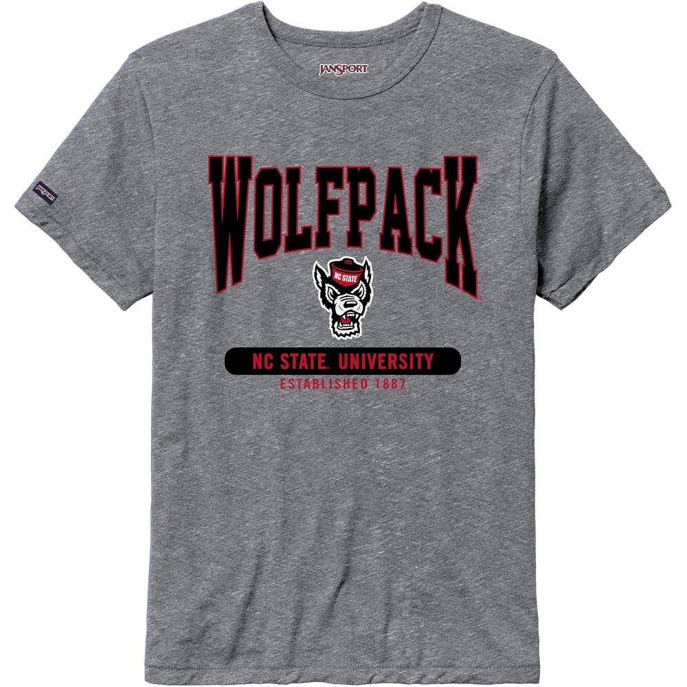 image:imageJanSport NCAA Officially Licensed Pregame Short Sleeve T Shirt for Men Soft amp Breathable Triblend Crewneck T ShirtNorth Carolina State Wolfpack
