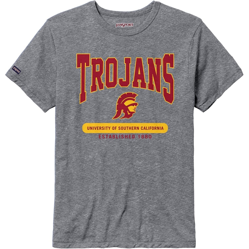 image:imageJanSport NCAA Officially Licensed Pregame Short Sleeve T Shirt for Men Soft amp Breathable Triblend Crewneck T ShirtUSC Trojans