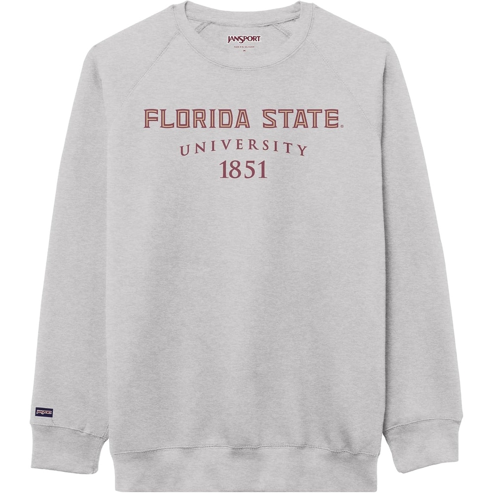 image:imageJanSport NCAA Officially Licensed Rival Crew Sweatshirt Long Sleeve Graphic Pullover for Men Women CottonPolyester BlendFlorida State Seminoles