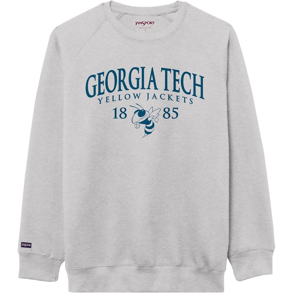 image:imageJanSport NCAA Officially Licensed Rival Crew Sweatshirt Long Sleeve Graphic Pullover for Men Women CottonPolyester BlendGeorgia Tech Yellow Jackets