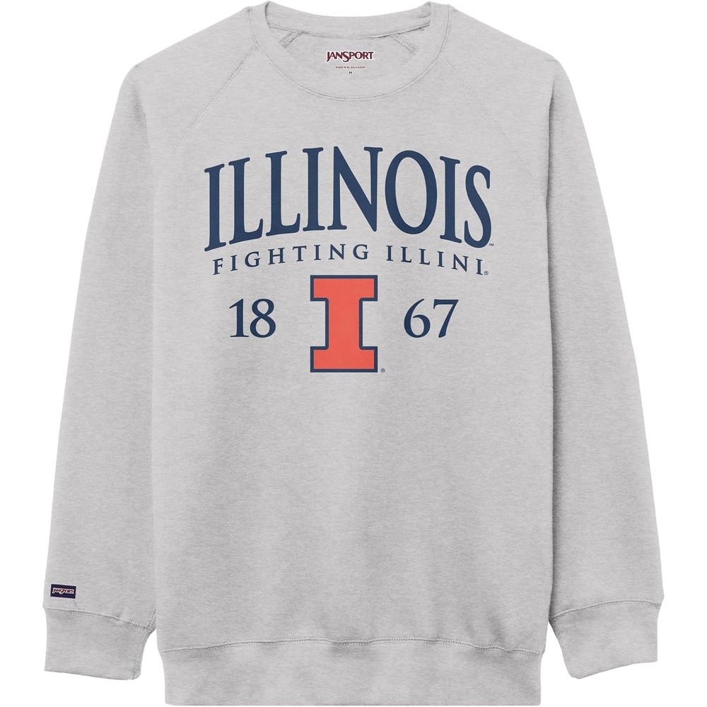 image:imageJanSport NCAA Officially Licensed Rival Crew Sweatshirt Long Sleeve Graphic Pullover for Men Women CottonPolyester BlendIllinois Illini