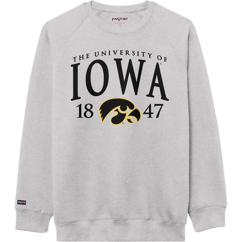 image:imageJanSport NCAA Officially Licensed Rival Crew Sweatshirt Long Sleeve Graphic Pullover for Men Women CottonPolyester BlendIowa Hawkeyes