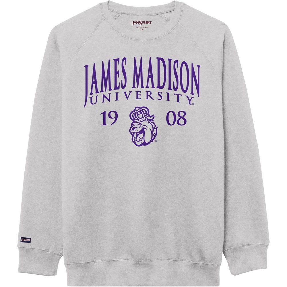 image:imageJanSport NCAA Officially Licensed Rival Crew Sweatshirt Long Sleeve Graphic Pullover for Men Women CottonPolyester BlendJames Madison Dukes