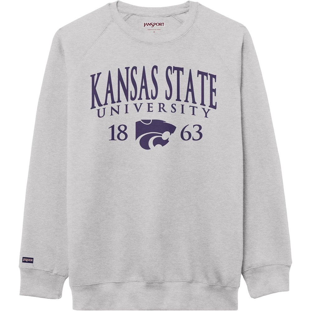 image:imageJanSport NCAA Officially Licensed Rival Crew Sweatshirt Long Sleeve Graphic Pullover for Men Women CottonPolyester BlendKansas State Wildcats