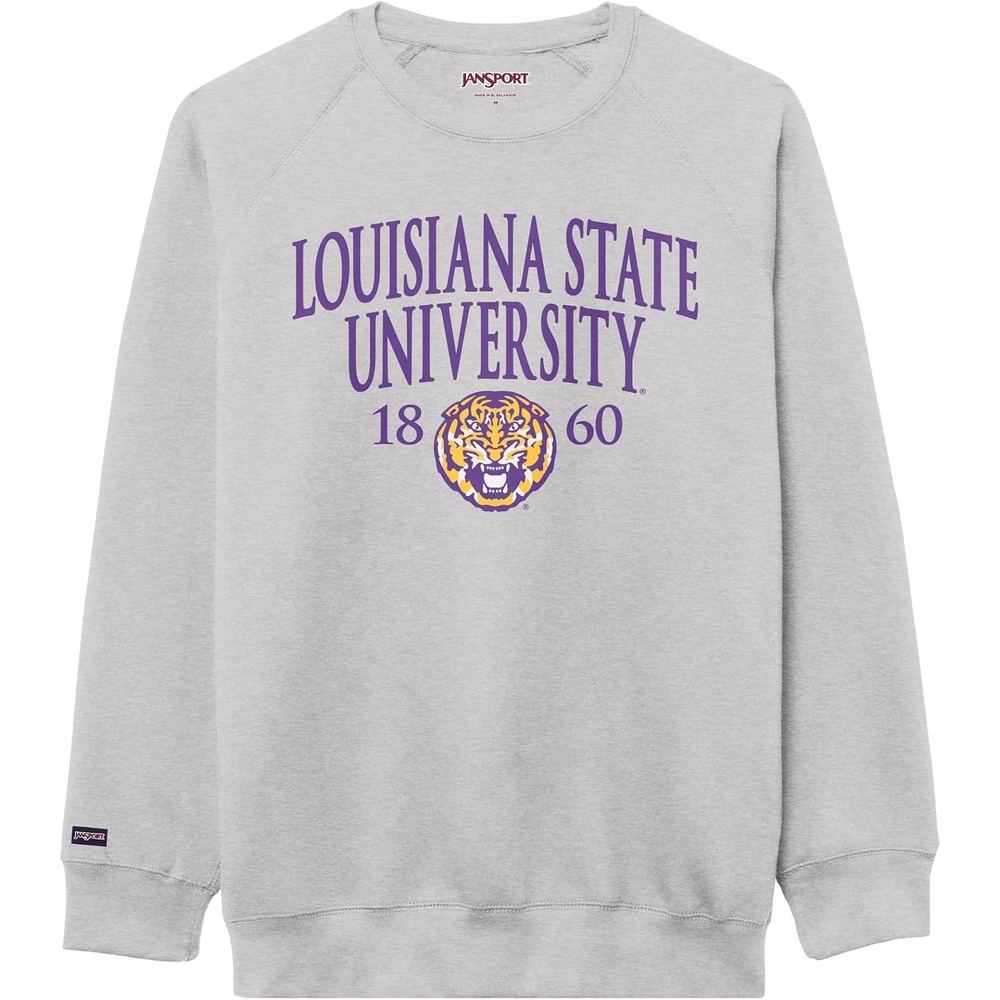 image:imageJanSport NCAA Officially Licensed Rival Crew Sweatshirt Long Sleeve Graphic Pullover for Men Women CottonPolyester BlendLSU Tigers