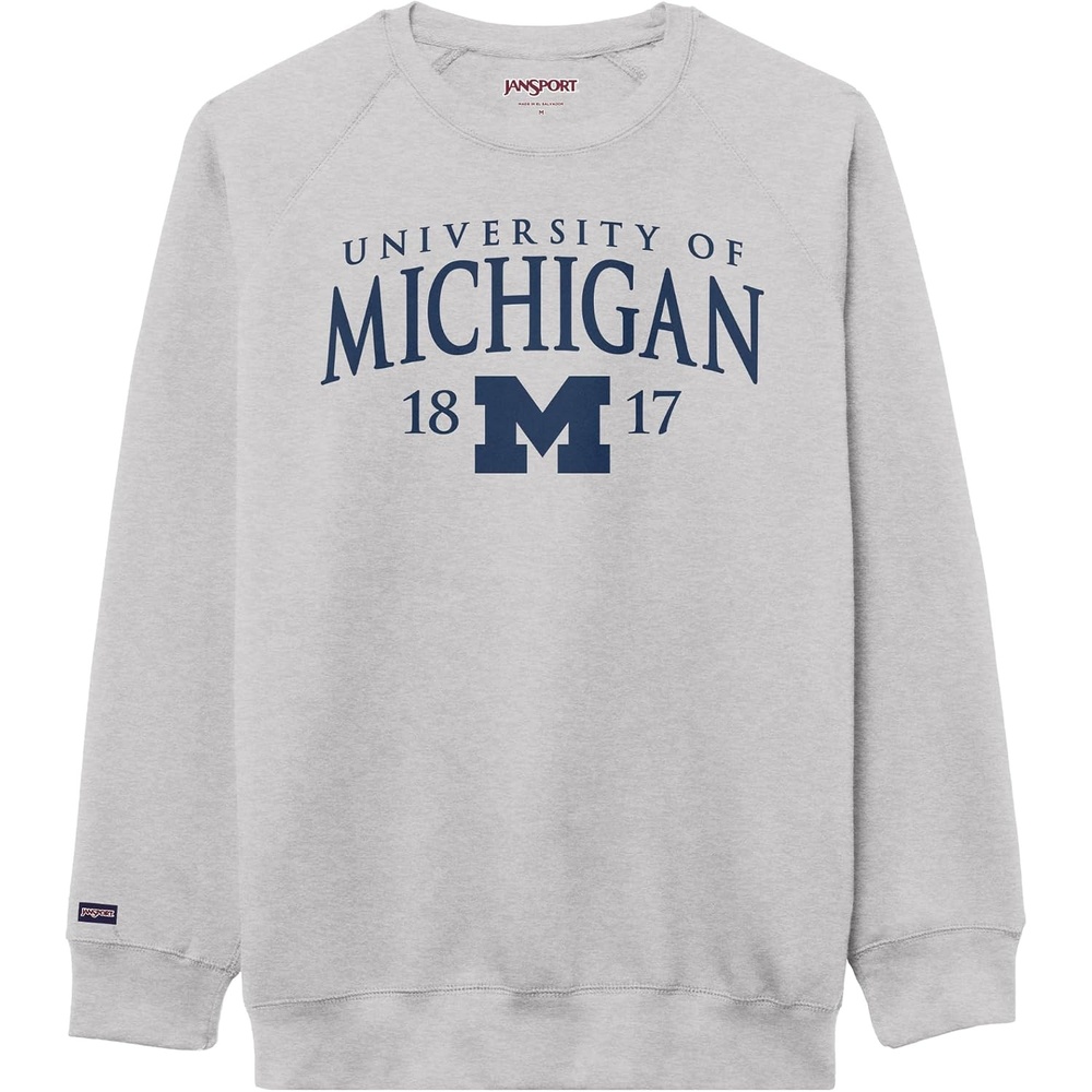 image:imageJanSport NCAA Officially Licensed Rival Crew Sweatshirt Long Sleeve Graphic Pullover for Men Women CottonPolyester BlendMichigan Wolverines
