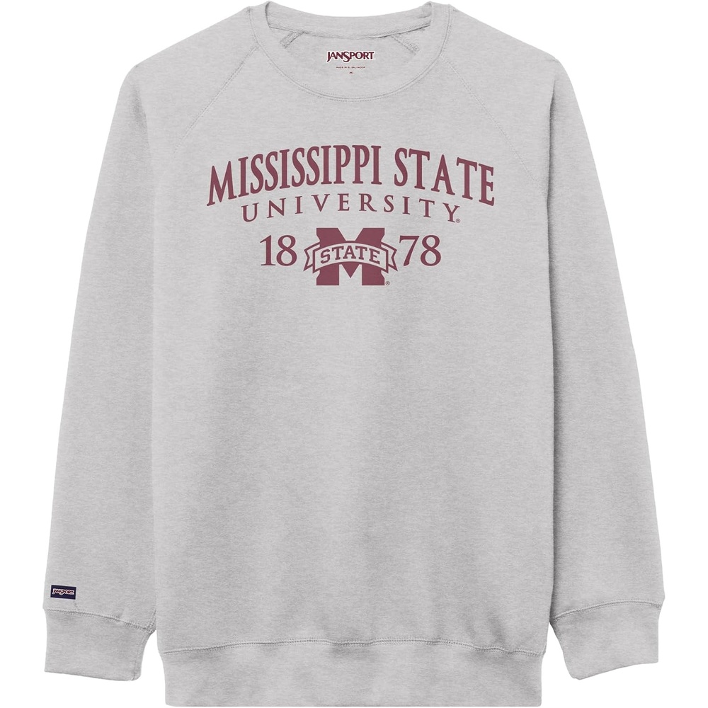 image:imageJanSport NCAA Officially Licensed Rival Crew Sweatshirt Long Sleeve Graphic Pullover for Men Women CottonPolyester BlendMississippi State Bulldogs