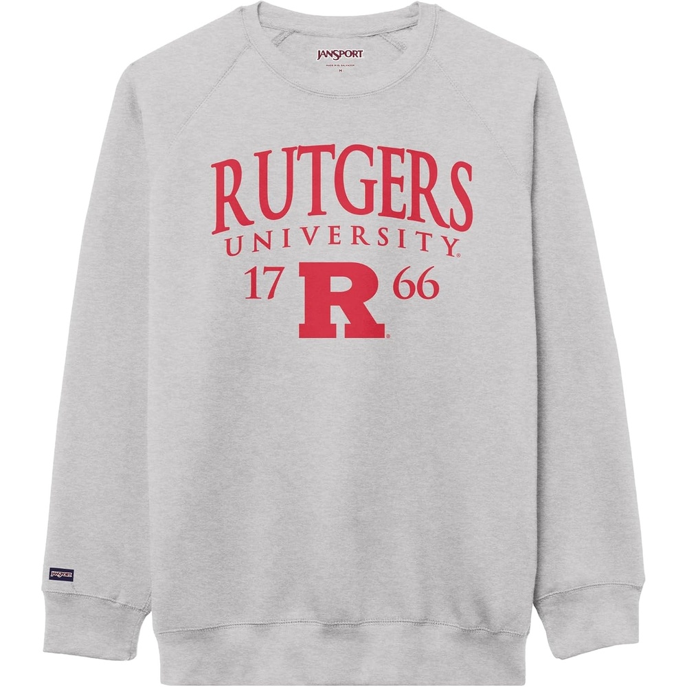 image:imageJanSport NCAA Officially Licensed Rival Crew Sweatshirt Long Sleeve Graphic Pullover for Men Women CottonPolyester BlendRutgers Scarlet Knights