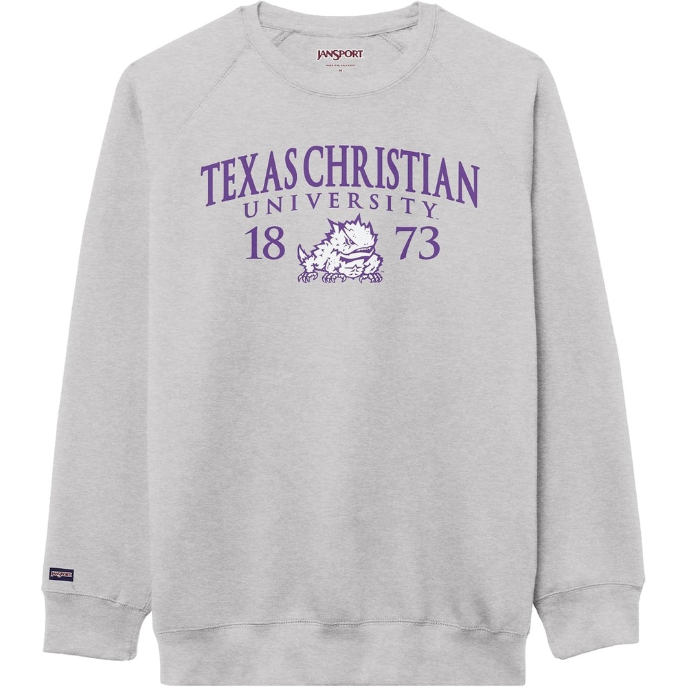 image:imageJanSport NCAA Officially Licensed Rival Crew Sweatshirt Long Sleeve Graphic Pullover for Men Women CottonPolyester BlendTCU Horned Frogs